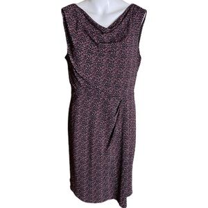 Ann Taylor Jersey Dress Sheath Red Black White Size 12